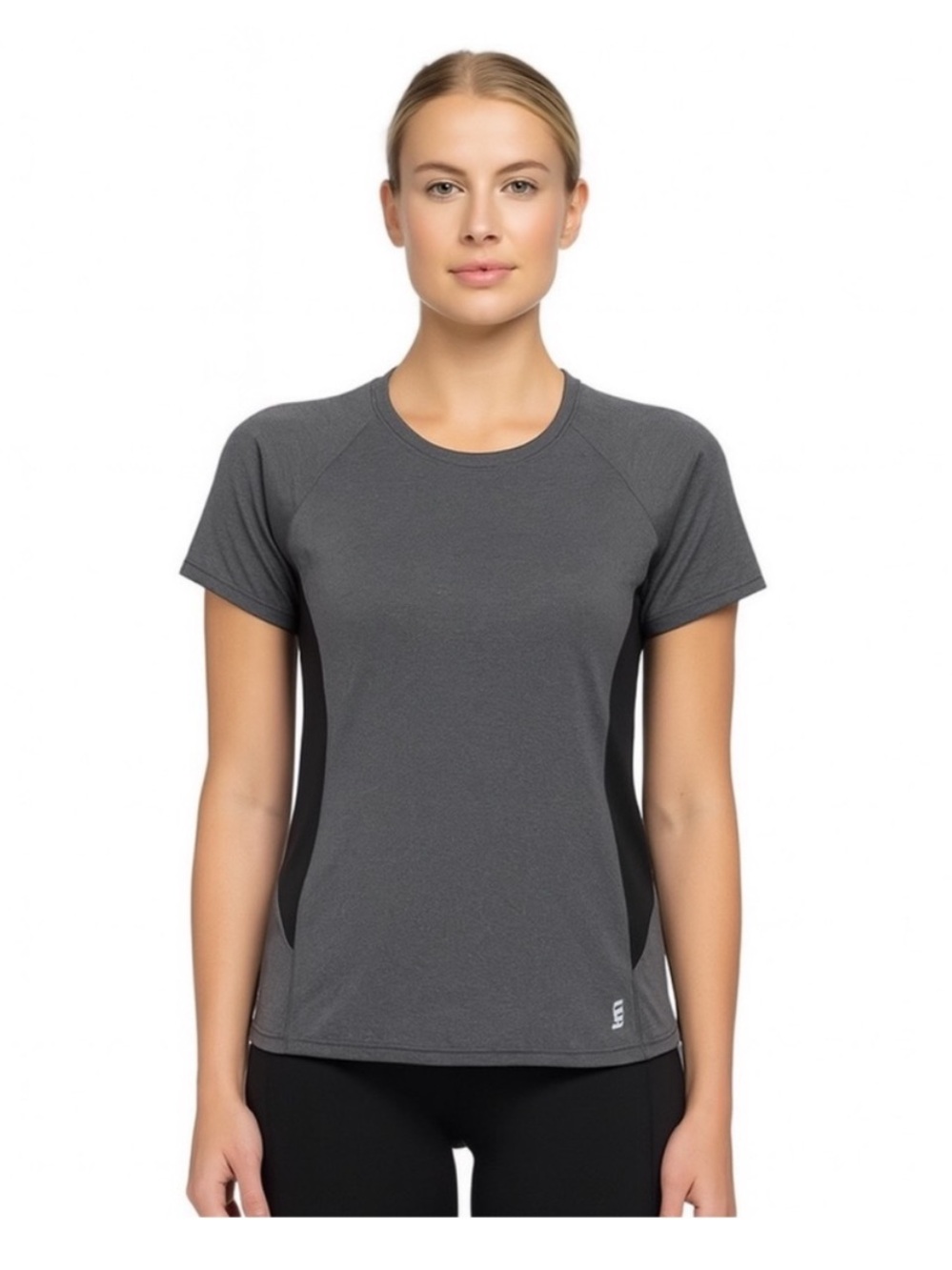 Second Skin grey black athletic short sleeve top tshirt
